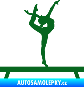 Samolepka Gymnastka 003 pravá kladina tmavě zelená
