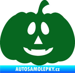 Samolepka Halloween 017 pravá dýně tmavě zelená