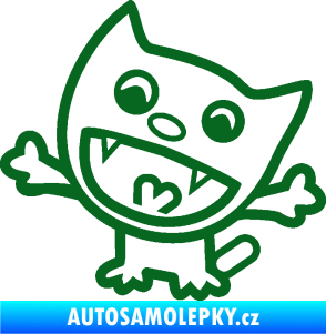 Samolepka Happy cat 001 levá tmavě zelená