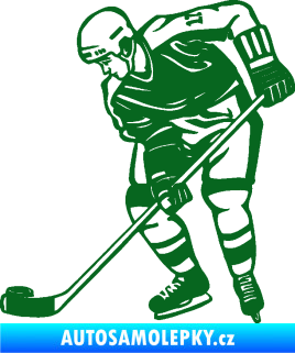 Samolepka Hokejista 029 levá tmavě zelená