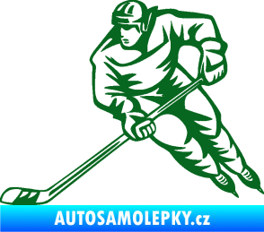 Samolepka Hokejista 030 levá tmavě zelená