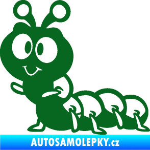 Samolepka Housenka 002 levá tmavě zelená