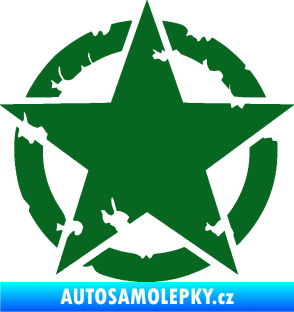 Samolepka Hvězda US Army 003 narušená tmavě zelená