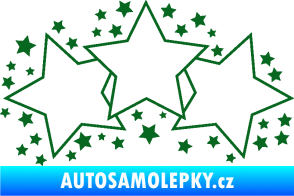 Samolepka Hvězdy a hvězdičky dekor tmavě zelená