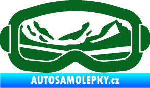 Samolepka I love snow brýle pravá tmavě zelená