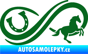 Samolepka Infinity 005 pravá koník s podkovou tmavě zelená