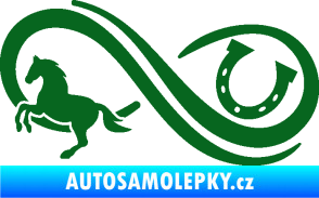 Samolepka Infinity 005 levá koník s podkovou tmavě zelená