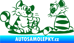 Samolepka Interiér 010 levá kočičky tmavě zelená