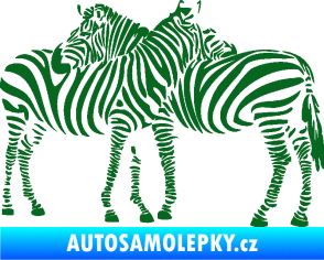 Samolepka Interiér 019 levá zebry tmavě zelená