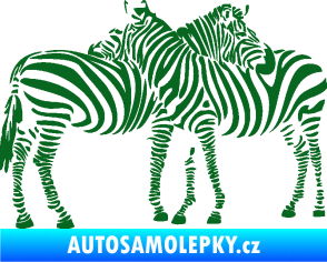 Samolepka Interiér 019 pravá zebry tmavě zelená