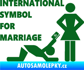 Samolepka International symbol for marriage tmavě zelená