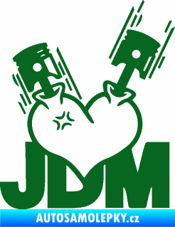 Samolepka JDM heart  tmavě zelená