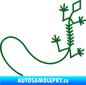 Samolepka Ještěrka 007 pravá tmavě zelená