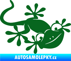 Samolepka Ještěrka 018 pravá kouká tmavě zelená