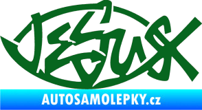 Samolepka Jesus rybička 001 křesťanský symbol tmavě zelená