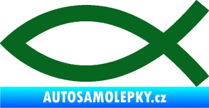 Samolepka Jesus rybička 002 křesťanský symbol tmavě zelená