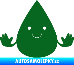 Samolepka Kapka 001 veselá tmavě zelená