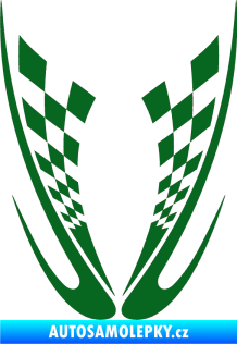 Samolepka Kapota 005 šachovnice tmavě zelená
