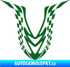 Samolepka Kapota 006 šachovnice tmavě zelená