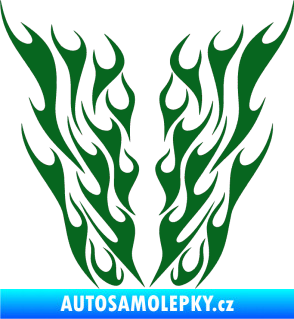 Samolepka Kapota 012 plameny tmavě zelená