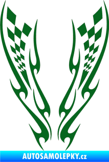 Samolepka Kapota 031 šachovnice tmavě zelená