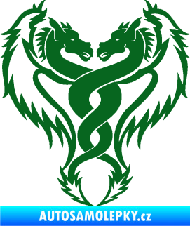 Samolepka Kapota 039 dvojitý drak tmavě zelená