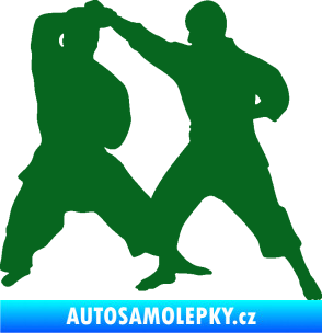 Samolepka Karate 013 pravá souboj tmavě zelená
