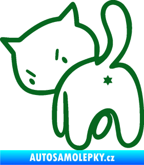 Samolepka Kočičí zadek 003 levá tmavě zelená