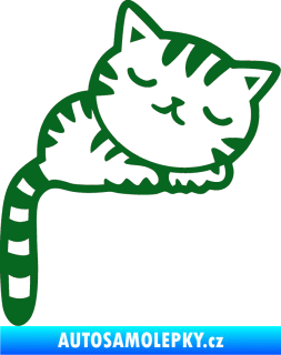Samolepka Kočka 004 pravá tmavě zelená