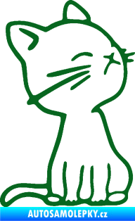Samolepka Kočka 016 pravá tmavě zelená