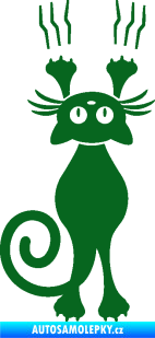 Samolepka Kočka 023 levá s drápanci tmavě zelená
