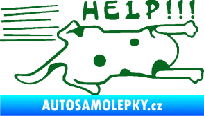 Samolepka Kočka Help samolepka na bok  tmavě zelená