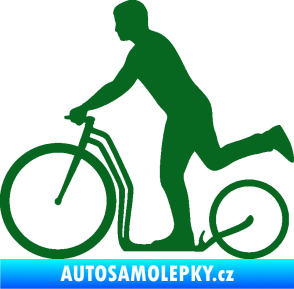 Samolepka Koloběžka 001 levá jízda  tmavě zelená