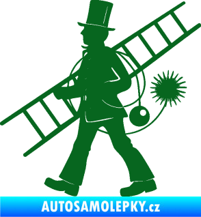 Samolepka Kominík 001 levá tmavě zelená