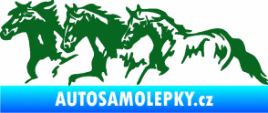 Samolepka Koníci 004 levá stádo tmavě zelená