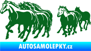 Samolepka Koníci 005 stádo levá tmavě zelená
