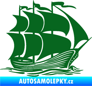 Samolepka Koráb 002 pravá tmavě zelená