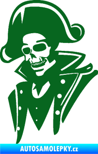 Samolepka Kostra pirát levá tmavě zelená