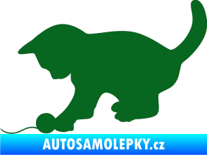 Samolepka Koťátko 001 levá tmavě zelená