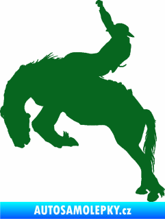 Samolepka Kovboj 001 levá rodeo na koni tmavě zelená