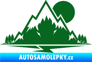 Samolepka Krajina hory 001 pravá tmavě zelená