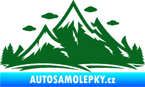 Samolepka Krajina hory 002 pravá tmavě zelená