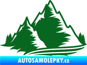 Samolepka Krajina hory 003 levá tmavě zelená