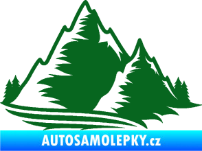 Samolepka Krajina hory 003 pravá tmavě zelená