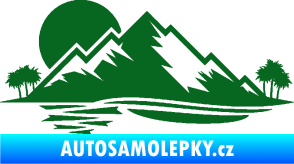 Samolepka Krajina hory 004 levá tmavě zelená