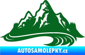 Samolepka Krajina hory 008 pravá tmavě zelená