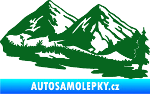 Samolepka Krajina hory 012 pravá tmavě zelená