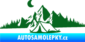 Samolepka Krajina hory 023 levá kempování tmavě zelená