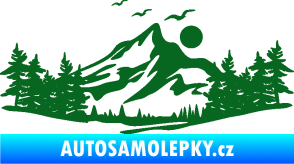 Samolepka Krajina hory 027 pravá tmavě zelená