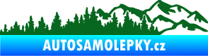 Samolepka Krajina hory 030 pravá tmavě zelená
